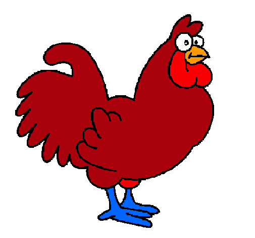 Dibuix Gall pintat per pollu