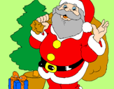 Dibuix Santa Claus i un arbre de nadal  pintat per arnau .dolcet.llauradó