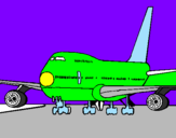 Dibuix Avió en pista  pintat per RICARD