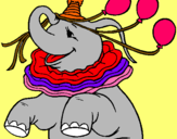 Dibuix Elefant amb 3 globus pintat per victoria.r