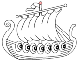 Dibuix Vaixell víking  pintat per joan