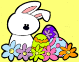 Dibuix Conillet de Pasqua pintat per anna 2