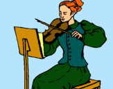 Dibuix Dama violinista pintat per Laia