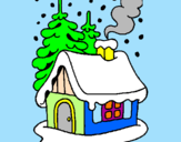 Dibuix Casa en la neu  pintat per Laura