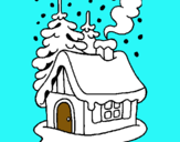 Dibuix Casa en la neu  pintat per Ari