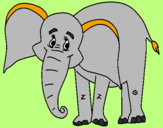 Dibuix Elefant feliç pintat per ELEFANT TETE