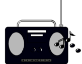 Dibuix Radio cassette 2 pintat per ruben