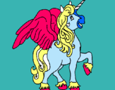 Dibuix Unicorn amb ales pintat per julia duarte