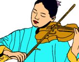 Dibuix Violinista  pintat per aina roldan i miss Susan