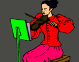 Dibuix Dama violinista pintat per noemi rubau apa