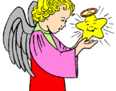 Dibuix Àngel i estrella pintat per Sabrina
