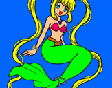 Dibuix Sirena amb perles pintat per LAURA  S.