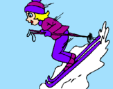 Dibuix Esquiadora pintat per  marrina