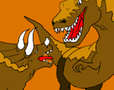 Dibuix Lluita de dinosauris pintat per joel G