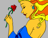 Dibuix Princesa amb una rosa pintat per monica