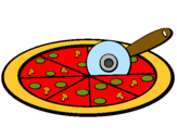 Dibuix Pizza pintat per pizza