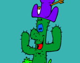 Dibuix Cactus amb barret  pintat per Arnau