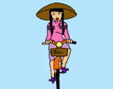 Dibuix Xina amb bicicleta pintat per Sindy