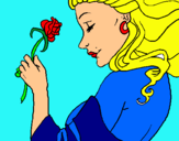 Dibuix Princesa amb una rosa pintat per raúl