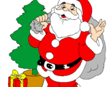 Dibuix Santa Claus i un arbre de nadal  pintat per yanina