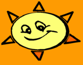 Dibuix Sol somrient pintat per pol per jordi