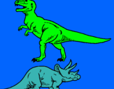 Dibuix Triceratops i tiranosaurios rex  pintat per ALEJANDRO AIBAR