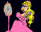Dibuix Princesa i mirall pintat per bruna2