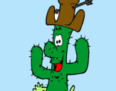 Dibuix Cactus amb barret  pintat per John