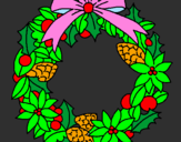 Dibuix Corona de flors nadalenca  pintat per joan