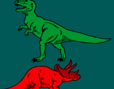 Dibuix Triceratops i tiranosaurios rex  pintat per brontosaurio rex