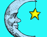 Dibuix Lluna i estrella pintat per NURIA