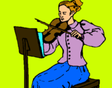 Dibuix Dama violinista pintat per arnau