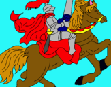 Dibuix Cavaller a cavall pintat per ROMÀ