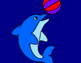 Dibuix Dofí jugant amb una pilota pintat per judith