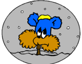 Dibuix Esquirol en bola de neu pintat per gigi julieta