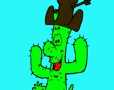 Dibuix Cactus amb barret  pintat per POLP4