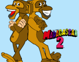 Dibuix Madagascar 2 Manson i Phil 2 pintat per Carla Perra