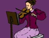 Dibuix Dama violinista pintat per ire