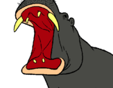 Dibuix Hipopòtam amb la boca oberta pintat per sandro   tengobabu