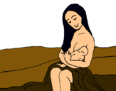 Dibuix Mare amb la seva nadó pintat per maria