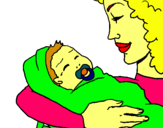 Dibuix Mare amb la seva nadó II pintat per hola  pol