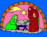 Dibuix Pessebre de nadal  pintat per MARC REVELLES