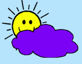 Dibuix Sol i núvol pintat per nacho