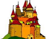 Dibuix Castell medieval pintat per castell