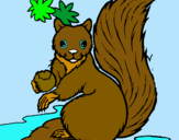 Dibuix Esquirol pintat per Berta