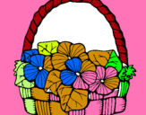 Dibuix Cistell amb flors 6 pintat per nuria