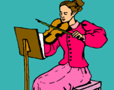Dibuix Dama violinista pintat per Valentina Belen