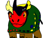 Dibuix Rinoceront  pintat per oto 3
