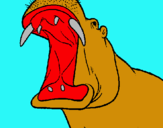 Dibuix Hipopòtam amb la boca oberta pintat per Jannnnnnnnn