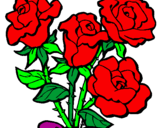 Dibuix Ram de roses pintat per andrea